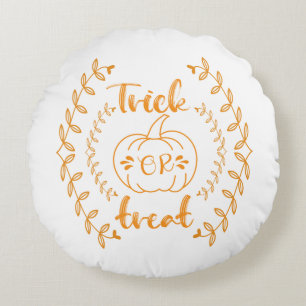 Trick or treat in plants frame  round pillow