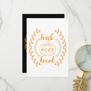 Trick or treat in plants frame  thank you card