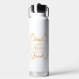 Trick or treat in plants frame  water bottle