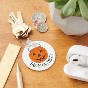 Trick-or-Treat Jack o' Lantern Halloween Pumpkin Keychain