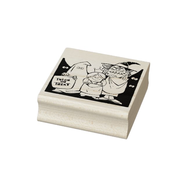 Trick or treat kids illsutration art stamp (Stamp)