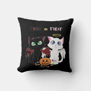 Trick or Treat Kittens Throw Pillow