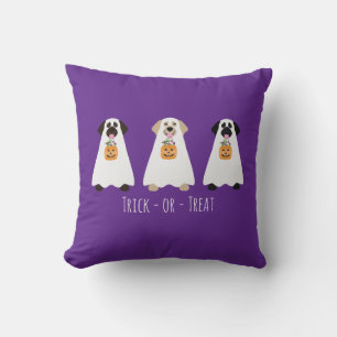 Trick Or Treat Labrador Retriever Ghost Dogs Throw Pillow