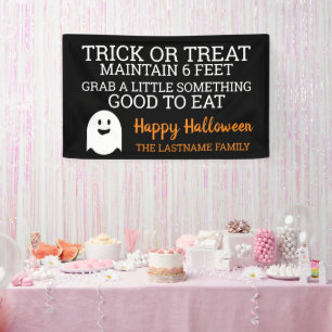 Trick or Treat Maintain 6 Feet - 2020 Halloween Banner