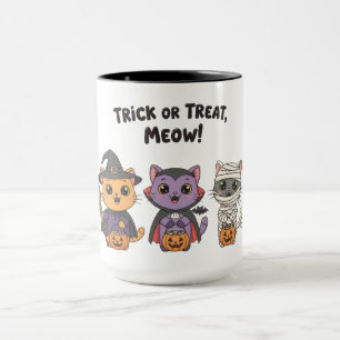 Trick or Treat Meow Halloween Cats Mug