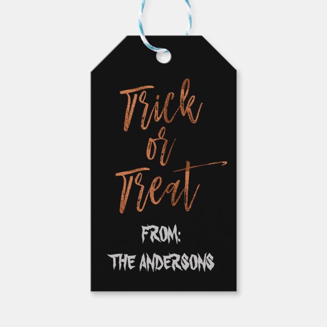 Trick or Treat Modern Halloween Étiquette cadeau (Devant)