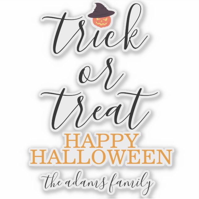 Trick or Treat Modern Script Halloween  (Front)