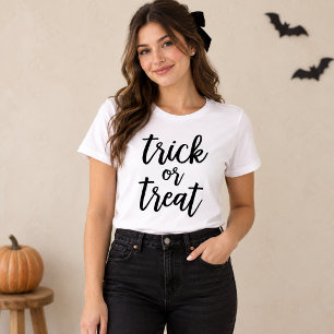 Trick or Treat Modern Script Womens Halloween Tri-Blend Shirt
