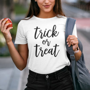Trick or Treat Modern Script Womens Halloween Tri-Blend Shirt