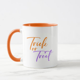 Trick or Treat Modern Typography Halloween  Mug