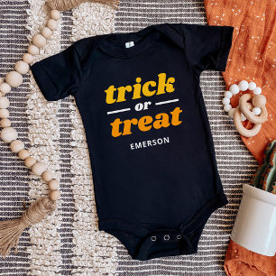 Trick or Treat Monogrammed Halloween Baby Bodysuit
