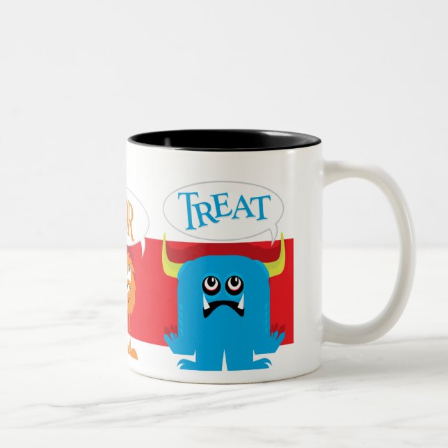 Trick or Treat Monsters Two-Tone Coffee Mug (Right)