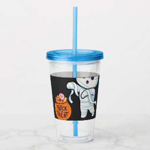Trick or Treat Mummy Halloween Candy Fun Kids  Acrylic Tumbler