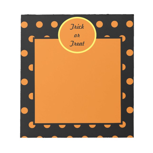 Trick or Treat Notepad (Black & Orange) (Front)