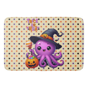 Trick or Treat Octopus Halloween  Bath Mat
