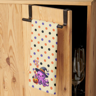 Trick or Treat Octopus Halloween Kitchen Towel