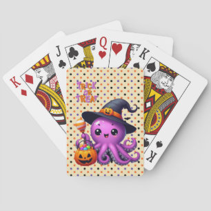 Trick or Treat Octopus Halloween  Playing Cards