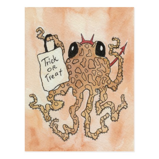 Trick or Treat Octopus Postcard
