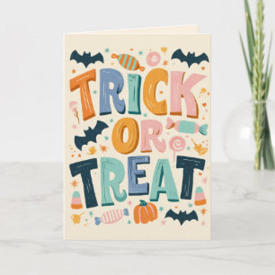 Trick Or Treat Pastel Halloween Card