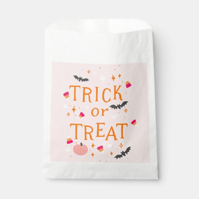 Trick Or Treat Pink Halloween Favour Bag (Front)