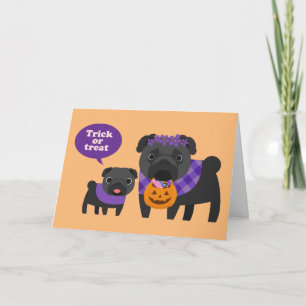 Trick Or Treat Pug Card