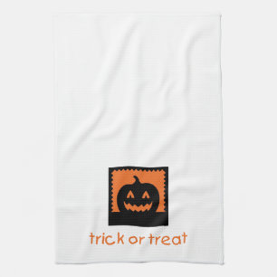 Trick or Treat Pumpkin Halloween Tea Kitchen Towel