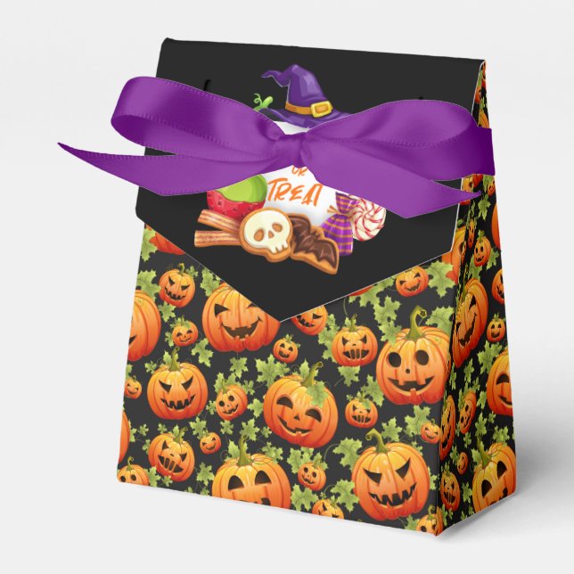 Trick Or Treat Pumpkins Favor Box (Front Side)