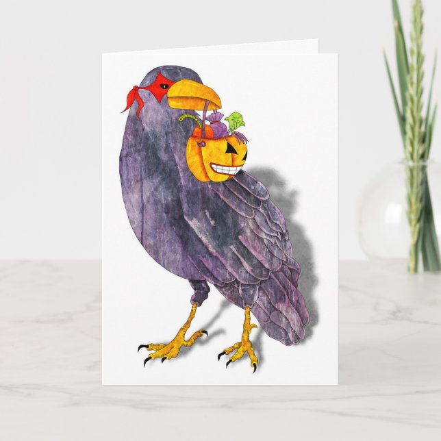 Trick or Treat Raven Card (Front)