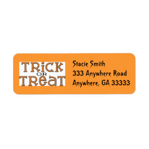 Trick or Treat return address labels