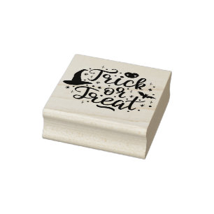 Trick or Treat Rubber Stamp