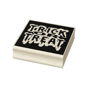Trick or Treat Rubber Stamp