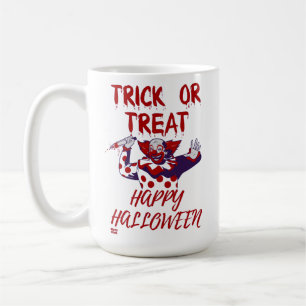 "TRICK OR TREAT SCARY CLOWN" halloween funny       Coffee Mug
