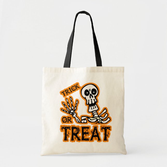 TRICK OR TREAT SKELETON TOTE BAG (Front)
