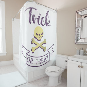 Trick or treat skull crossbones Halloween ribbon