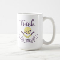 Trick or treat skull crossbones Halloween ribbon
