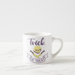 Trick or treat skull crossbones Halloween ribbon Espresso Cup