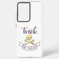 Trick or treat skull crossbones Halloween ribbon