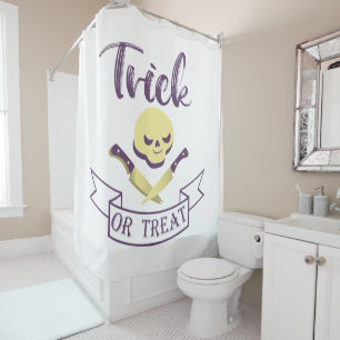 Trick or treat skull crossbones Halloween ribbon T
