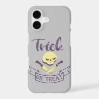 Trick or treat skull crossbones Halloween ribbon T