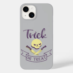 Trick or treat skull crossbones Halloween ribbon T Case-Mate iPhone 14 Case