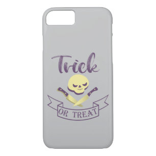 Trick or treat skull crossbones Halloween ribbon T Case-Mate iPhone Case