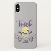 Trick or treat skull crossbones Halloween ribbon T
