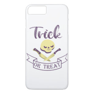 Trick or treat skull crossbones Halloween ribbon T Case-Mate iPhone Case