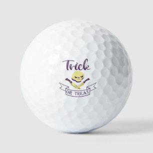 Trick or treat skull crossbones Halloween ribbon T Golf Balls