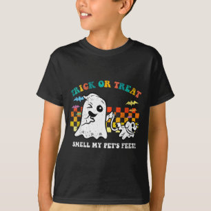 Trick Or Treat Smell Pets Feet Halloween Ghost Dog T-Shirt