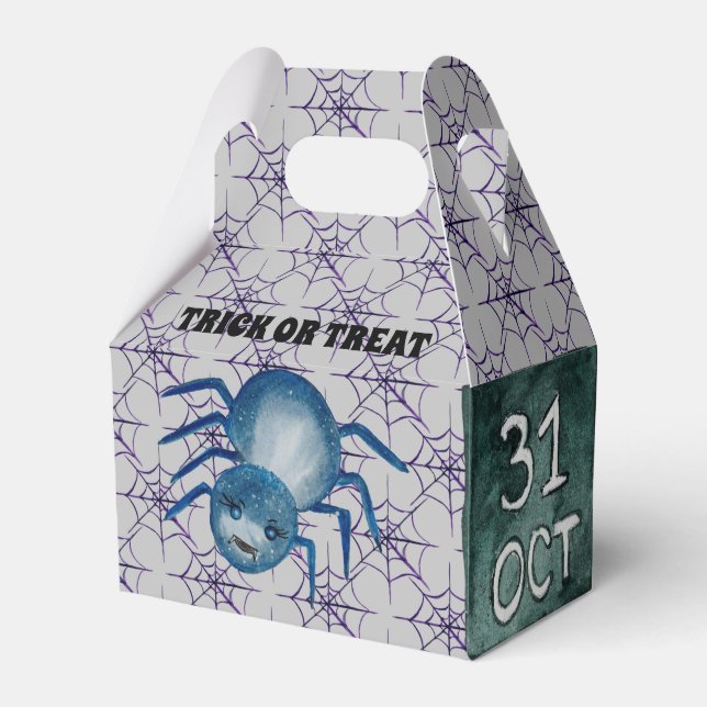 Trick or Treat Spider and Webs Favour Box (Front Side)