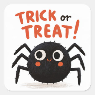 Trick or Treat! - Spider Square Sticker