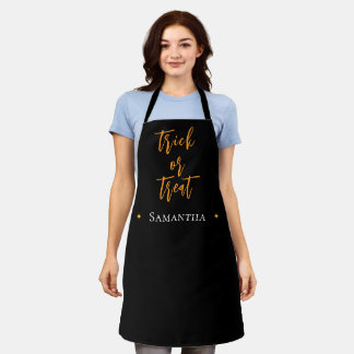 Trick or Treat Spiderweb Personalized Name - Apron