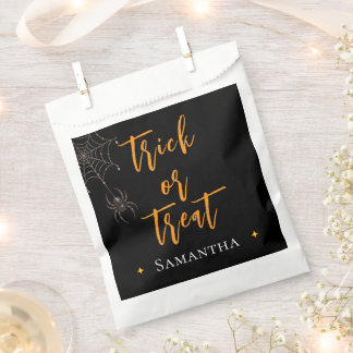Trick or Treat Spiderweb Personalized Name - Favour Bag