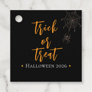 Trick or Treat Spiderweb Personalized Name - Favour Tags